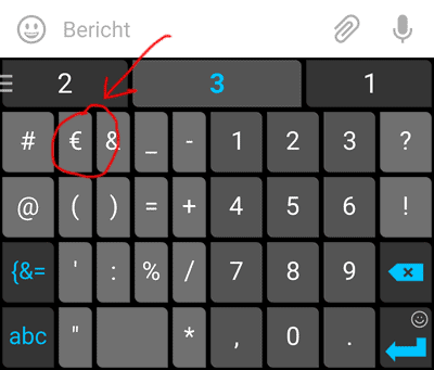 Euro teken SwiftKey