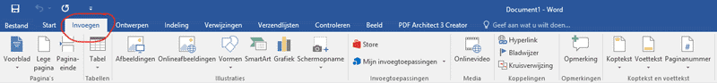 Paginanummering Word 2016