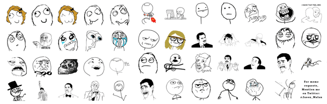 Rage faces stickers voor Telegram