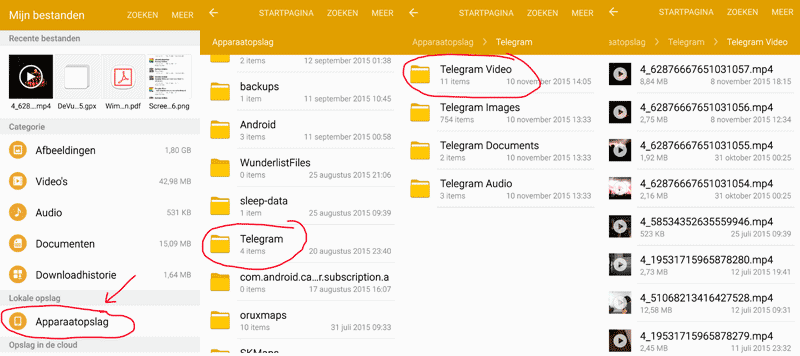 Telegram video opslaan