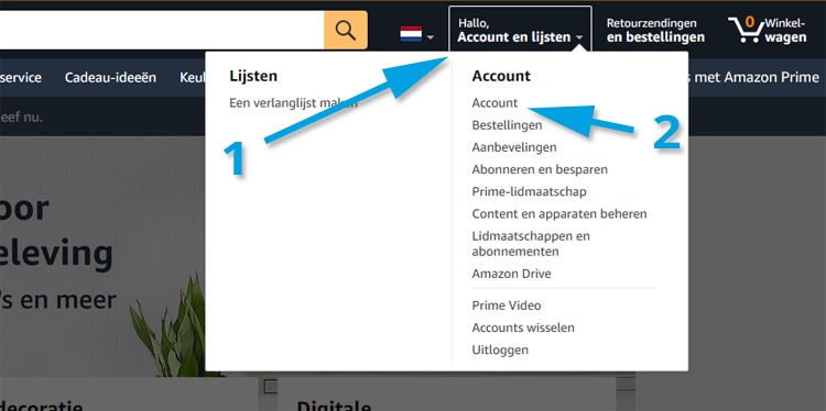 Amazon iDEAL stap 1 en 2