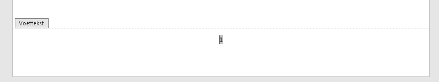 Paginanummering in voettekst